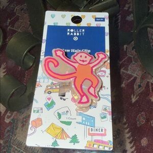 Roller Rabbit Orange and Pink Monkey Claw Hair Clip